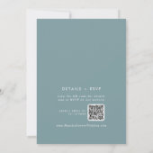 Boho Chic Seafoam Teal Monogram QR Code Trouwfeest Kaart (Achterkant)
