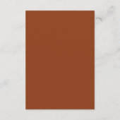 Boho Chic Sienna Bloemige Trouwdetails QR Code Informatiekaartje (Achterkant)