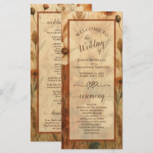 Boho Chic Sienna Wilde Bloemen Elegante Trouw Programmakaart
