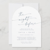 Boho Chic Slate Blue Arch repetitie diner Kaart (Voorkant)