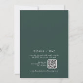Boho chic smaragd groen QR code Franse bruiloft Kaart (Achterkant)