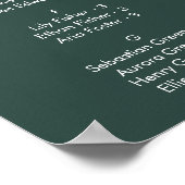 Boho Chic Smaragdgroene Afdrukbare Zitplaatskaart Poster (Hoek)