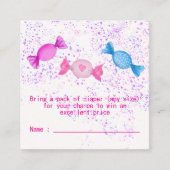 Boho Chic Snoep Snoepjes Baby shower Luier Raffle Informatiekaartje (Voorkant)