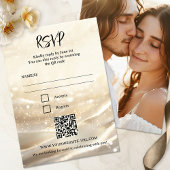 Boho Chic Sparkling Gold Wedding RSVP Kaart