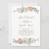 Boho Chic Spring Floral 10th Wedding Jubileum Kaart (Voorkant)