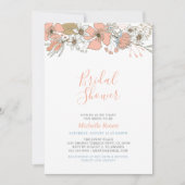 Boho Chic Spring Floral Bridal Wedding Shower Invi Kaart (Voorkant)