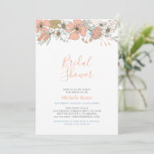 Boho Chic Spring Floral Bridal Wedding Shower Invi Kaart (Staand voorkant)