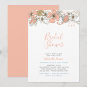 Boho Chic Spring Floral Bridal Wedding Shower Invi Kaart (Voorkant / Achterkant)