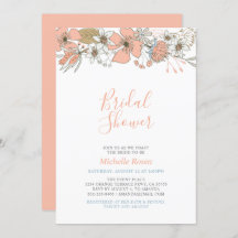 Boho Chic Spring Floral Bridal Wedding Shower Invi