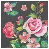 Boho Chic spring rozen florale waterverf patroon Stof (Close Up)