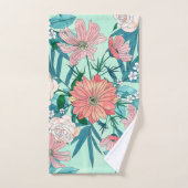 Boho chic spring tuinbloemen illustratie bad handdoek (Handdoek)