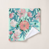 Boho chic spring tuinbloemen illustratie bad handdoek (Wasdoekje)
