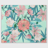 Boho chic spring tuinbloemen illustratie cadeaupapier (Vlak)