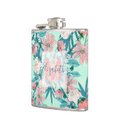 Boho chic spring tuinbloemen illustratie heupfles (Links)