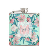 Boho chic spring tuinbloemen illustratie heupfles (Voorkant)