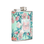 Boho chic spring tuinbloemen illustratie heupfles (Rechts)