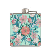 Boho chic spring tuinbloemen illustratie heupfles (Achterkant)