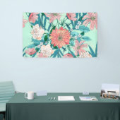 Boho chic spring tuinbloemen illustratie spandoek (Beurs)