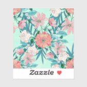 Boho chic spring tuinbloemen illustratie sticker (Vel)