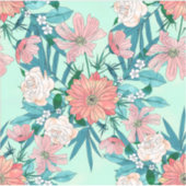 Boho chic spring tuinbloemen illustratie sticker (Voorkant)