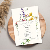 Boho Chic Spring Wildflowers Huwelijksuitnodiging Kaart