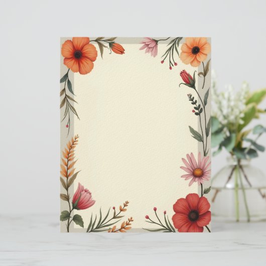 Boho Chic Stationery Paper Briefhoofd (Staand voorkant)