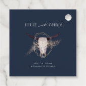 Boho Chic Steer schedel bruiloft Bedankjes Labels (Achterkant)