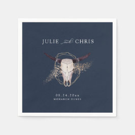 Boho Chic Steer schedel bruiloft Servet