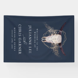 Boho Chic Steer schedel bruiloft uitnodiging Spandoek