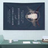 Boho Chic Steer schedel bruiloft uitnodiging Spandoek (Beurs)