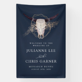 Boho Chic Steer schedel bruiloft uitnodiging Spandoek
