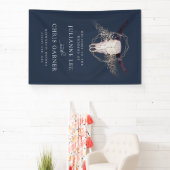 Boho Chic Steer schedel bruiloft uitnodiging Spandoek (Insitu)