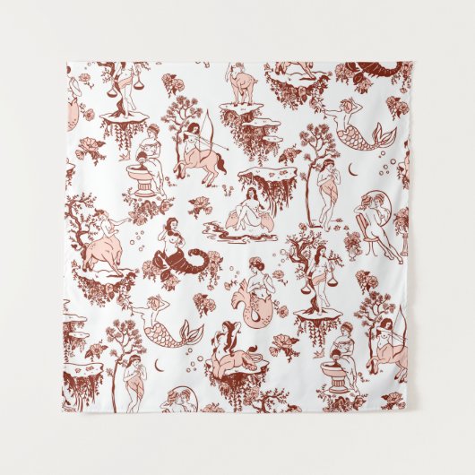 Boho Chic Sterrenbeeld Toile Patroon Astrologie Ca Wandkleed (Voorkant)