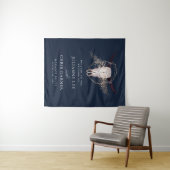 Boho Chic Stieren Schedel Huwelijksuitnodiging Wandkleed (In Situ (horizontaal))