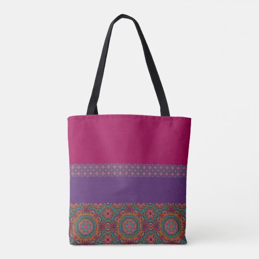 Boho-Chic stijl Vibrant Pattern Canvas tas (Achterkant)