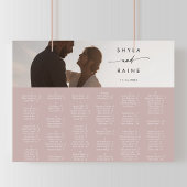 Boho Chic Stof Roze Roze Foto Stoelen Plattegrond Poster