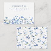 Boho Chic Stofblauw Wilde Bloem Informatiekaartje (Voorkant / Achterkant)