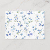 Boho Chic Stofblauw Wildflower Informatiekaartje (Achterkant)