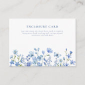 Boho Chic Stofblauw Wildflower Informatiekaartje (Voorkant)