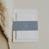 Boho chic stoffig blauw we doen bruiloft uitnodigingen wikkel