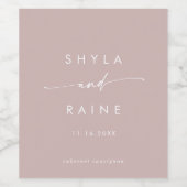 Boho chic stoffig Roos roze bruiloft wijnlabels Wijn Etiket (Enkel label)