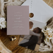 Boho chic stoffig Roos roze Casual foto bruiloft Kaart