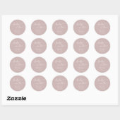 Boho chic stoffig Roos roze gelukkig in liefde gun Ronde Sticker (Vel)