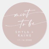 Boho chic stoffig Roos roze munt om favoriete Stic Ronde Sticker (Voorkant)
