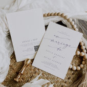 Boho chic stoffige Paarse QR code Franse bruiloft Kaart