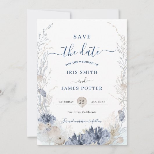 Boho Chic strand resort bestemming trouwlocatie Save The Date (Voorkant)