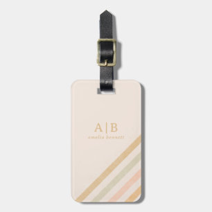 Boho Chic Stripe Monogram zonder been Bagagelabel