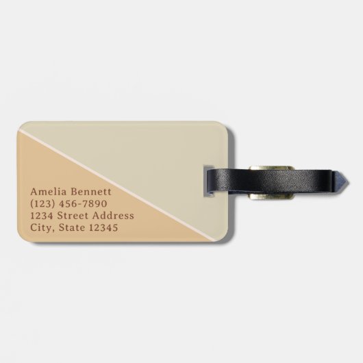 Boho Chic Stripe | Monogram zonder been Bagagelabel (Achterkant horizontaal)