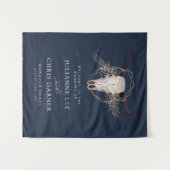 Boho Chic Stuur Schedel Trouw Uitnodiging Wandkleed (Voorkant (horizontaal))