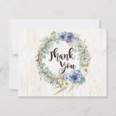 Boho chic succulent eucalyptus rustiek dank u bedankkaart (Voorkant)